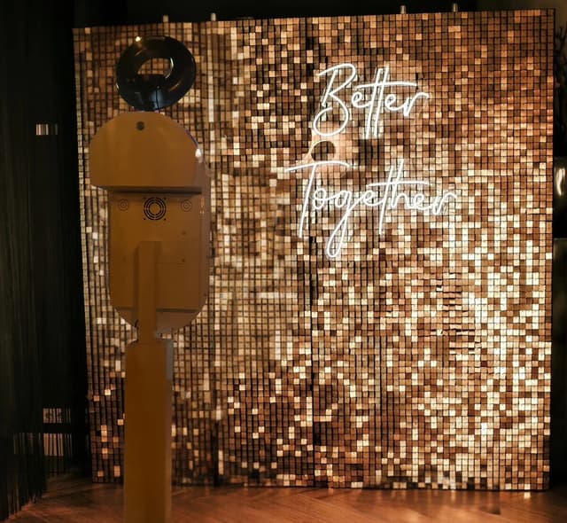 Fotobooth voor een glinsterende achtergrond